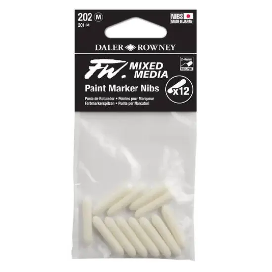 Daler-Rowney&reg; 202 Medium FW Empty Paint Marker 12 Nib Set {1}