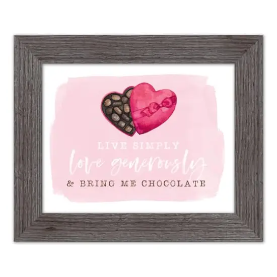 Live Simple Love Chocolate Western Gray Framed Print {1}