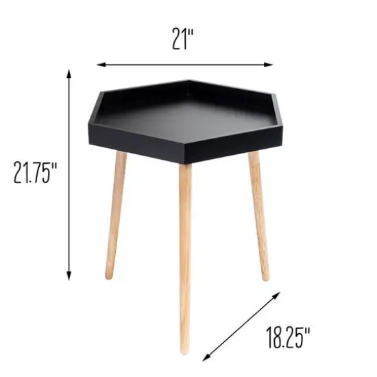 Honey Can Do Black Hexagon End Table {5}