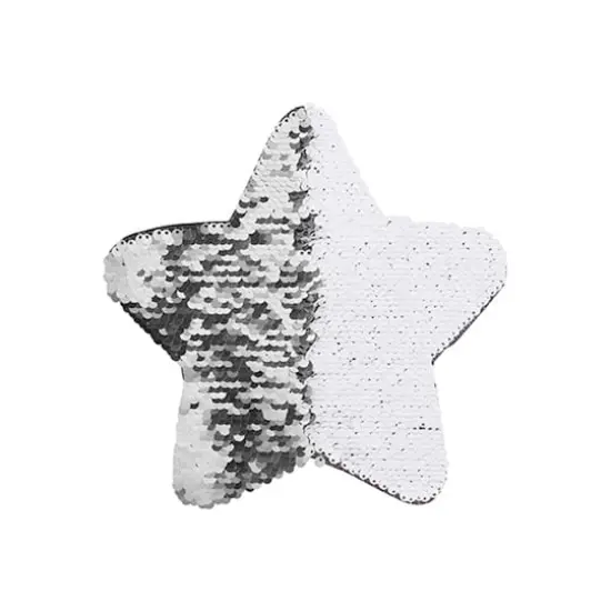 Craft Express 2ct. 7" Silver & White Star Sublimation Sequin Patches {1}
