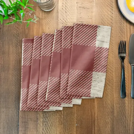 Red Buffalo Check Cotton Twill Napkin {4}