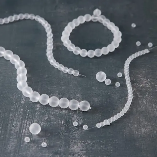 Matte Glass Round Beads by Bead Landing&trade; Clear {3}
