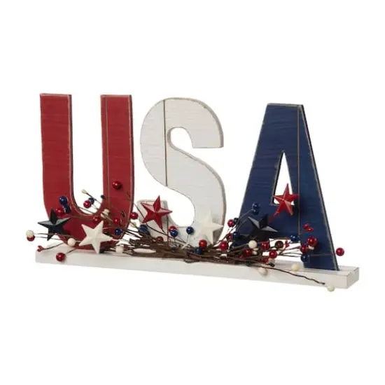 Glitzhome&reg; 18" U.S.A. Wooden Table Decoration {1}