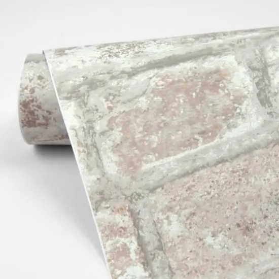 InHome White Washed Denver Brick Peel & Stick Wallpaper {4}