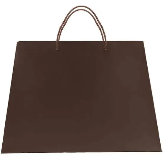 JAM Paper Matte Chocolate Brown Trapezoid Gift Bags with Rope Handles, 100ct. {3}
