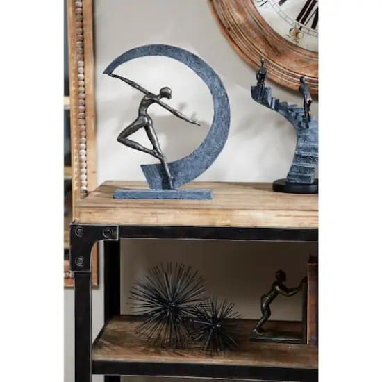 Grey Resin Modern Sculpture, Dancer 15" x 12" x 3" {11}