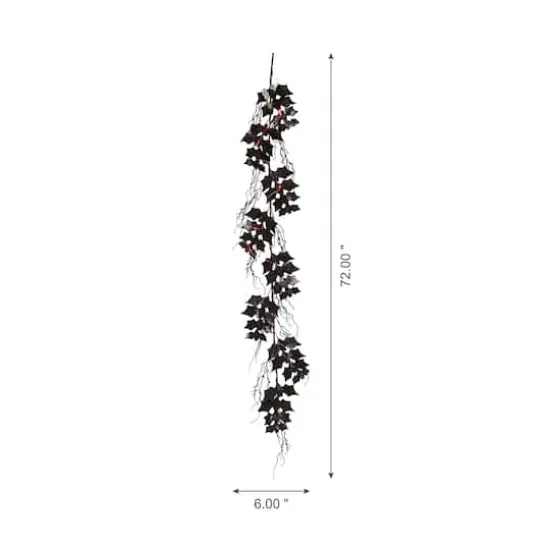 Glitzhome&reg; 6ft. Lighted Halloween Bat Garland {4}