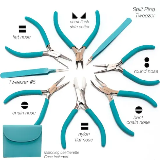 The Beadsmith&reg; Fashion Color Plier Set & Clutch Light Blue {6}