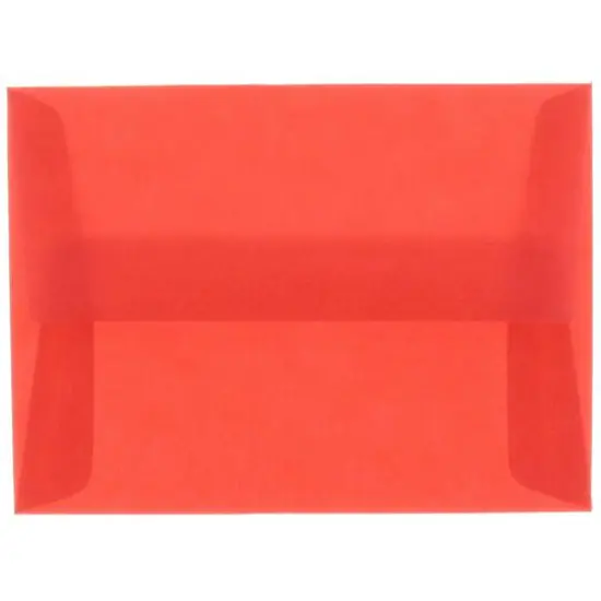 JAM Paper A6 Translucent Vellum Envelopes, 25ct. Primary Red {1}