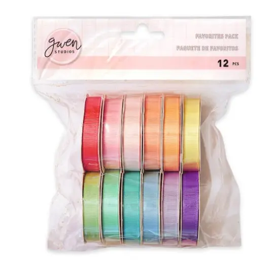 Gwen Studios 3/8" x 3yd. Pastels Grosgrain Ribbon Pack, 12ct. {4}