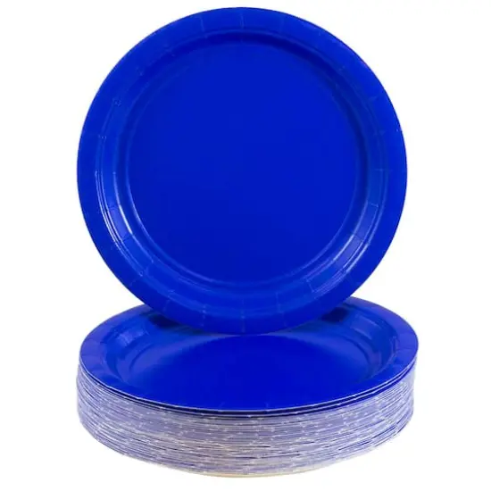 JAM Paper 7" Paper Party Plates, 50ct. Royal Blue {4}