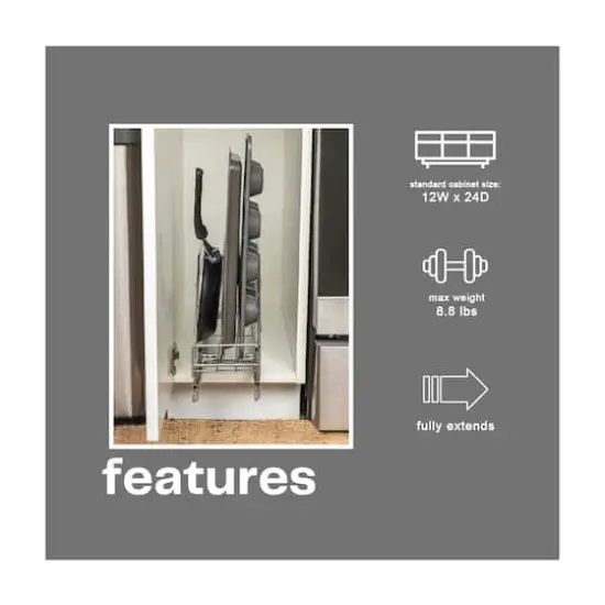 Household Essentials Glidez Chrome-Plated Steel Slide-Out Storage Organizer {8}