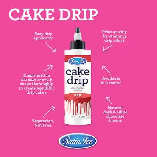 Satin Ice&reg; White Chocolate Cake Drip Red {7}