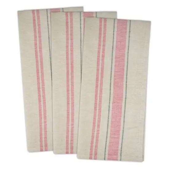 DII&reg; Red French Stripe Woven Dishtowel, 3ct. {1}