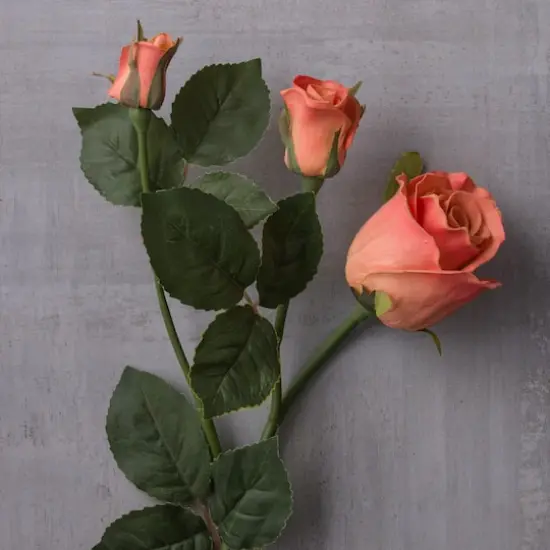 Coral Faux Real Rose Stem by Ashland&reg; {3}