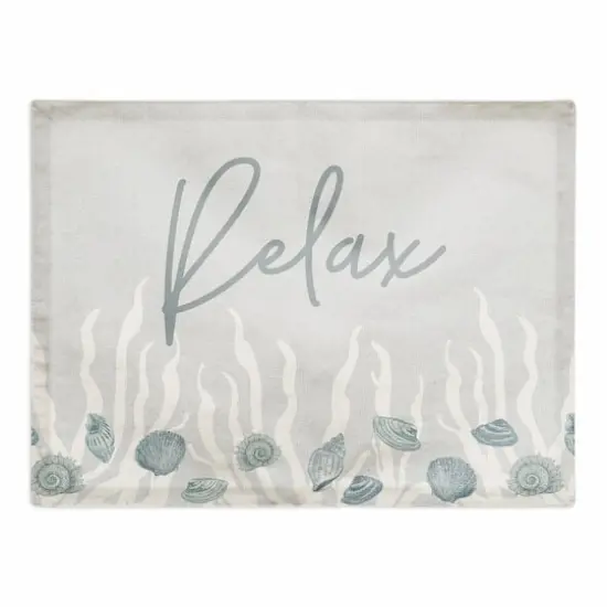 Relax Shell & Coral Border Cotton Twill Placemat Blue/White/Blue {1}