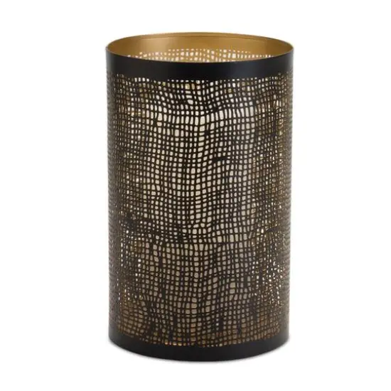 Abstract Punched Metal Candle Holder Set {3}