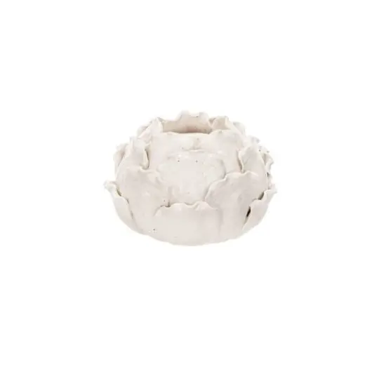 Hello Honey&reg; 5" Cream Artichoke Tealight Stoneware Candle Holder {3}