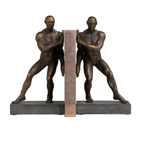 9.75" Modern Polystone Leaning Men Bookends, 2ct. {1}