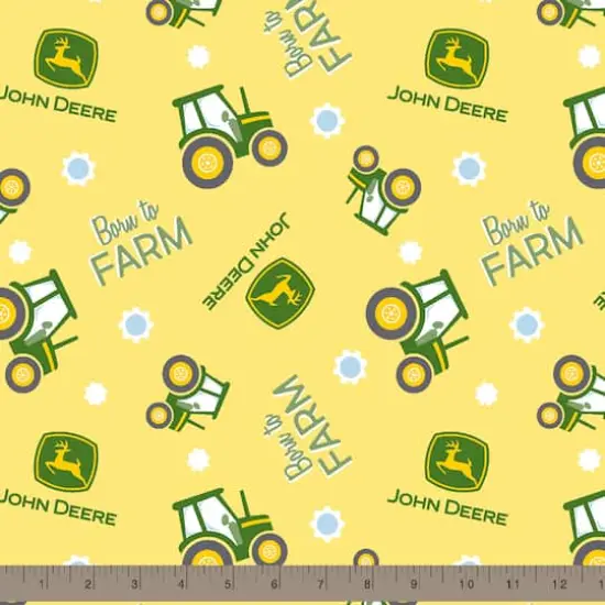 John Deere Nursery Born To Farm Toss Multicolor Cotton Fabric {3}