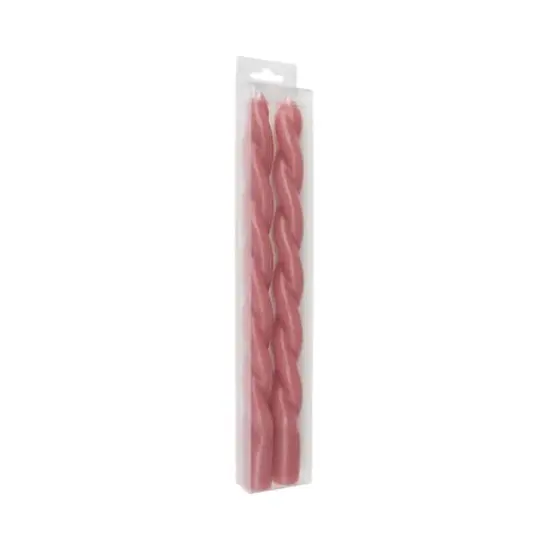 10" Unscented Twist Taper Candles, 2ct. by Ashland&reg; Dark Pink {3}