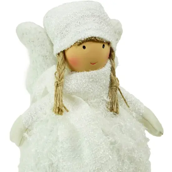 24" Snowy Woodlands Plush White Angel Bobble Girl Christmas Figure {3}