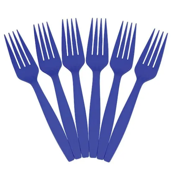 JAM Paper Premium Plastic Forks, 100ct. Blue {1}