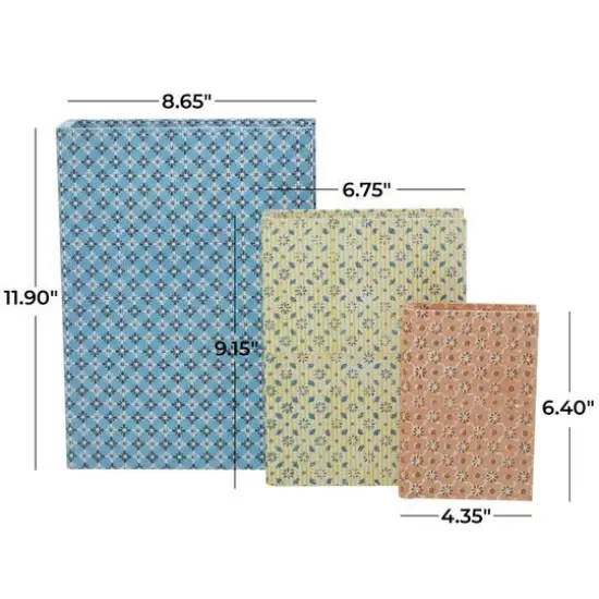 Floral Canvas Faux Book Box Set {8}