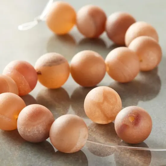 Sedona Amber Druzy Natural Agate Round Beads, 10mm by Bead Landing&trade; {3}
