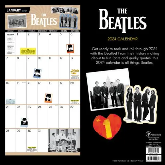 TF Publishing 2024 The Beatles: A Day in the Life Wall Calendar {3}