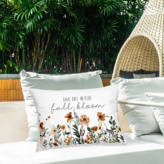 Stupell Industries Full Bloom Sentiment Outdoor Printed Pillow {3}