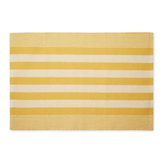 DII&reg; Cabana Stripe Handwoven Recycled Yarn Rug, 2ft. x 3ft. Honey Gold {1}