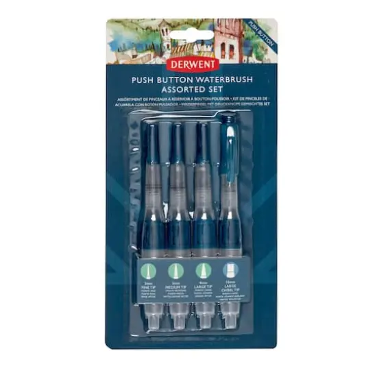 Derwent&reg; Assorted Push Button Waterbrush Set {1}