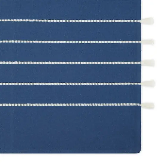 DII&reg; Stripe Tassel Placemats, 4ct. Navy/Off-White {4}