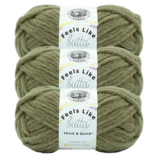 3 Pack Lion Brand&reg; Feels Like Butta&reg; Thick & Quick&reg; Yarn Olive {1}