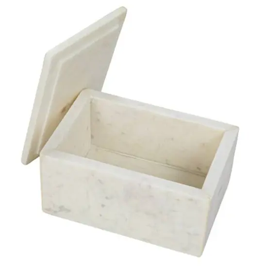 Hello Honey&reg; White Marble Box Storage Container with Lid {7}