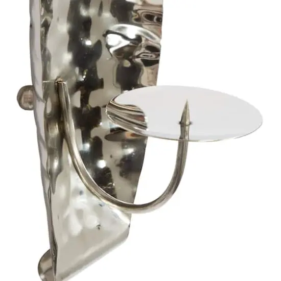 Set of 2 Silver Stainless Steel Contemporary Wall Sconce, 13.5", 18.5" {5}