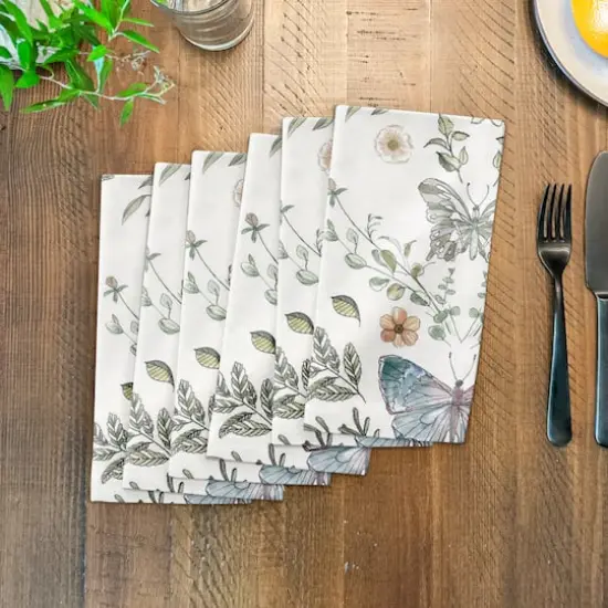Butterfly Cotton Twill Napkin White {4}