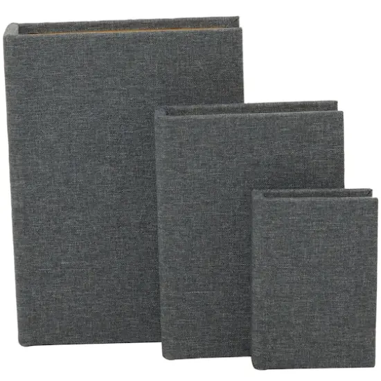 Light Gray Linen Faux Book Box Set {3}