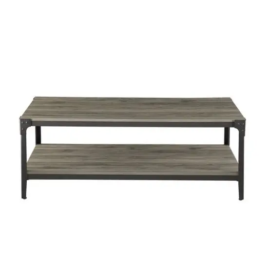 Walker Edison 48" Slate Gray Angle Iron Coffee Table {3}