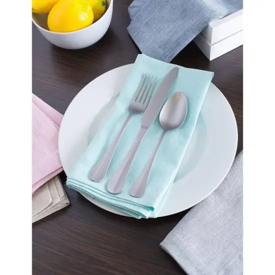DII&reg; Solid Chambray Oversized Napkin, 6ct. Aqua {8}