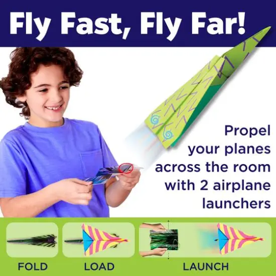 Creativity for Kids&reg; Stunt Squadron&trade; Neon Glow Paper Airplane Kit {7}