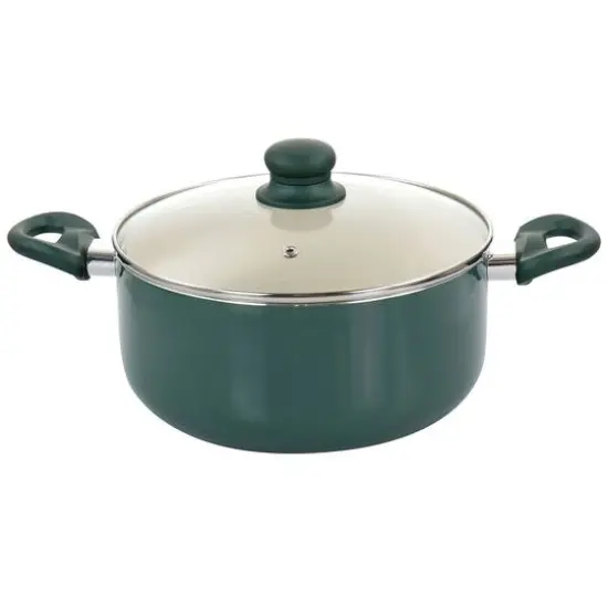 Gibson Home&reg; 11-Piece Green Gazebo Ceramic Nonstick Aluminum Cookware Set {9}