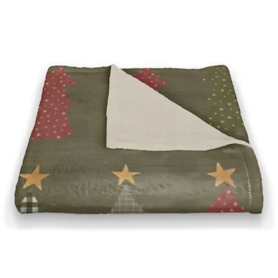 Green Tree Pattern Coral Fleece Blanket {3}