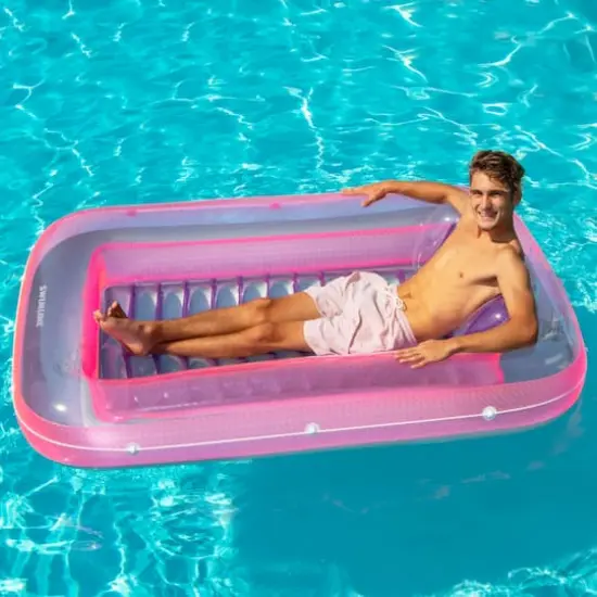 Swimline 6ft. Inflatable Pink & Purple Water Sports Pool Raft Lounger {6}