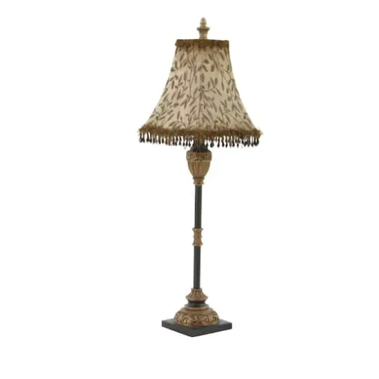 Brass Metal Tuscan Table Lamp, 33" x 10" x 10" {4}