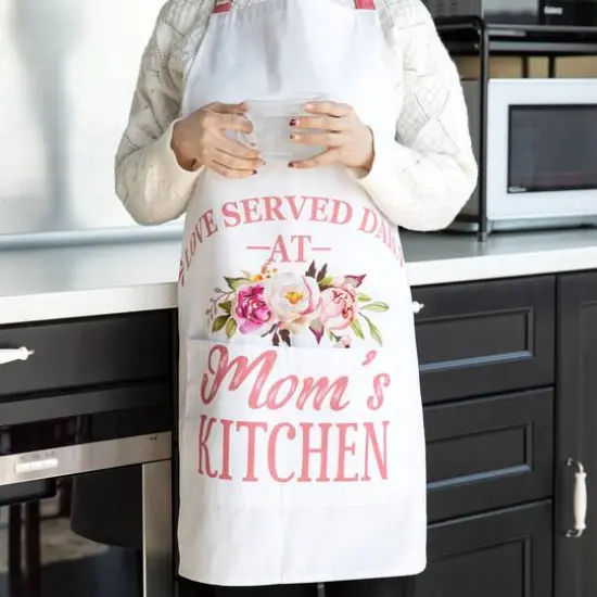 Glitzhome&reg; 31.5" Faux Burlap Mother's Day Apron {4}