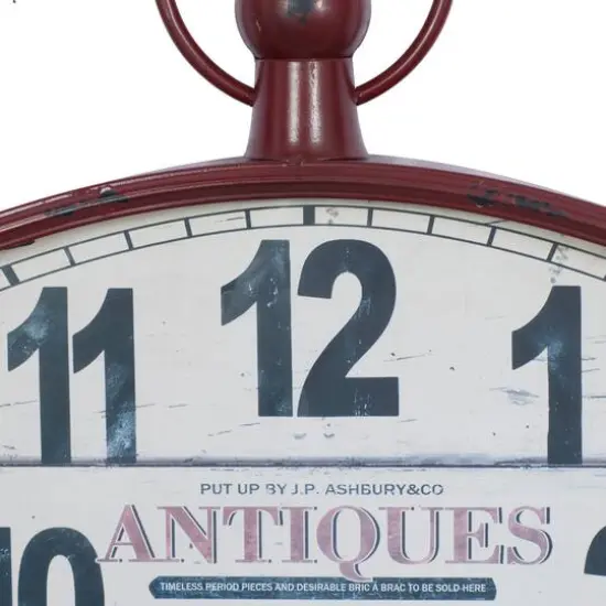 White Vintage Metal Wall Clock {6}