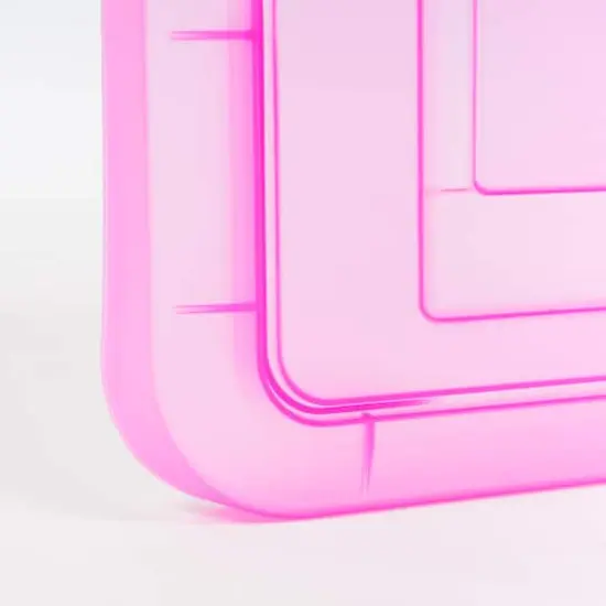 IRIS Pink & Clear Snap Tight Plastic File Organizer Box, 4ct. {13}