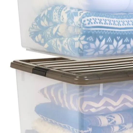 Iris&reg; 144qt. Clear View Plastic Storage Bins with Gray Latching Buckle Lids, 3ct. {6}